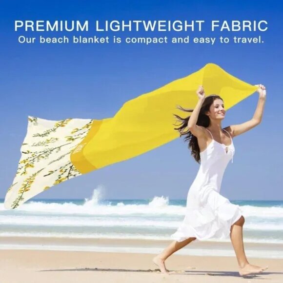 Big Beach Blanket for 1-4 adults Sandproof Waterproof 79"x79" - Picture 5 of 6
